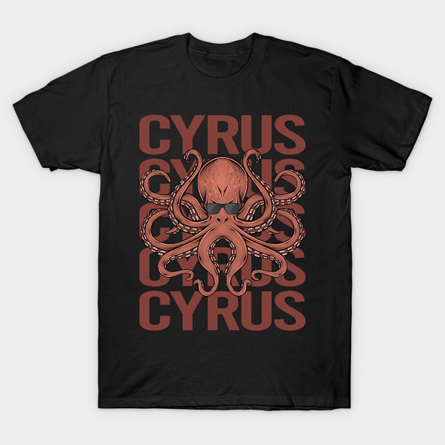 Cool Octopus - Cyrus Name T-Shirt by Atlas Skate